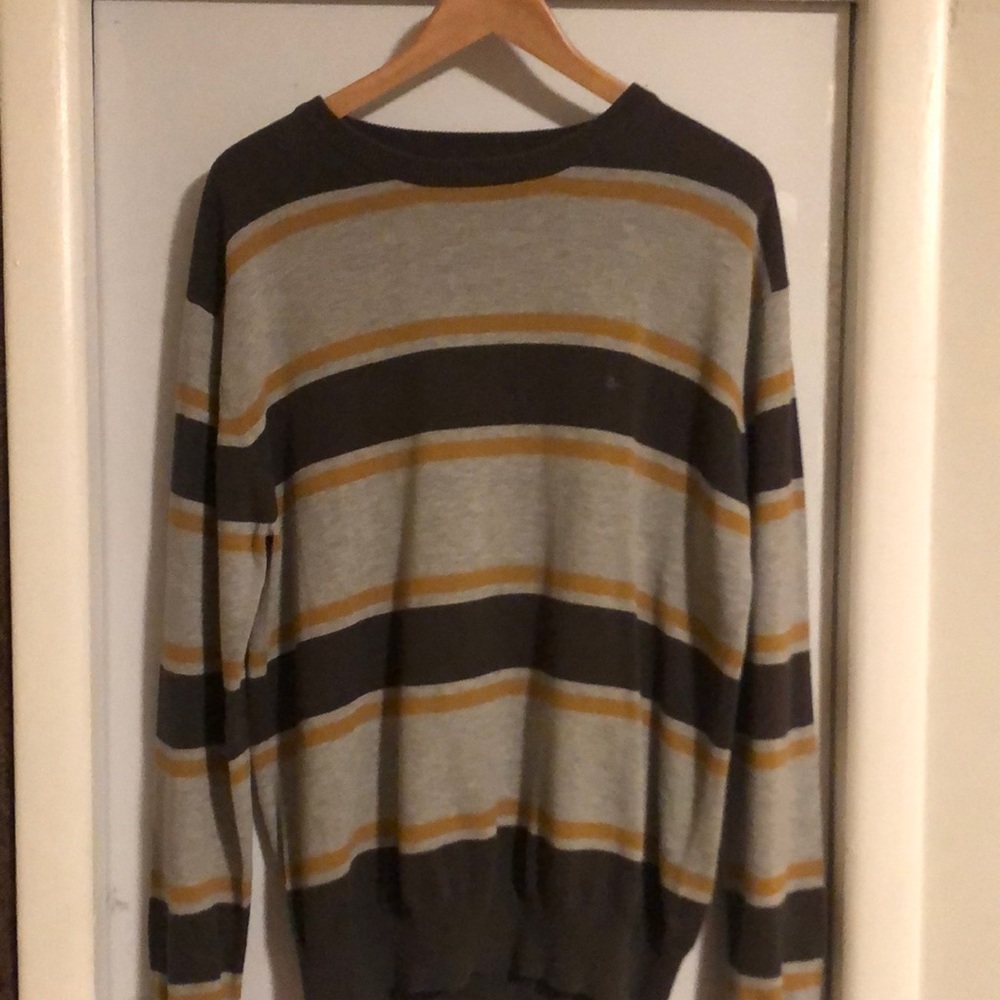 Mens Ambig sweater, size XL, brown/grey/mustard.